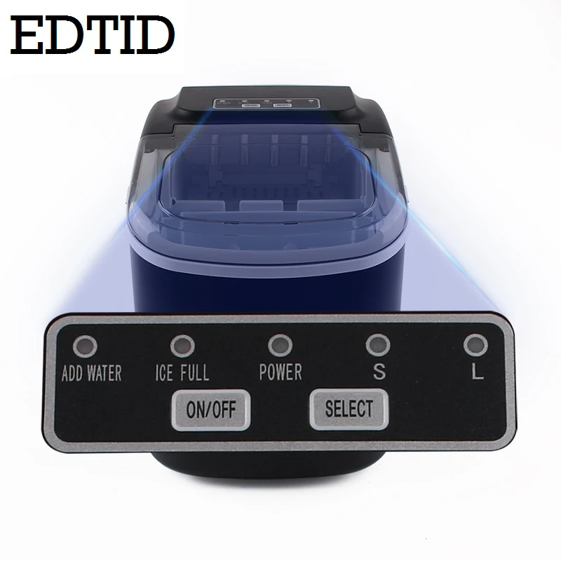 EDTID-Mini máquina eléctrica automática para hacer cubitos de hielo, máquina para hacer cubitos de hielo de bloque redondo, 15kg/24H, Bar pequeño,