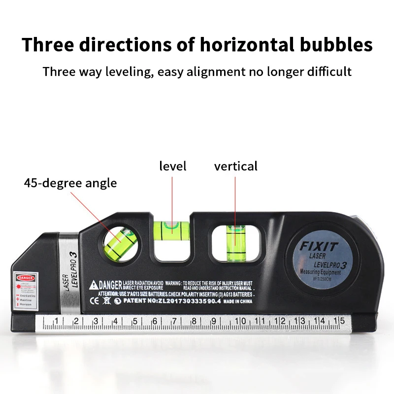Standard Cross Line Lase Measure Tape Ruler With Metal Tripod Stand Laser Level Line Tool Multipurpose Laser Level Kit