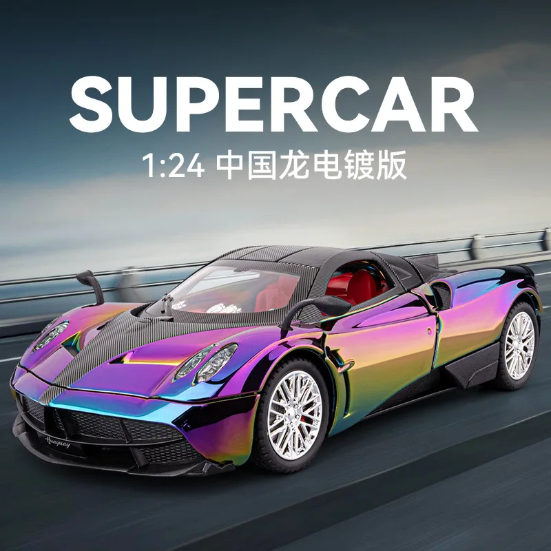 1:24 Pagani Huayra Dinastia Supercar Legering Automodel Collectie Ornamenten Geluid Licht Trek Jongen Cadeau Geluid & Licht Miniatuur