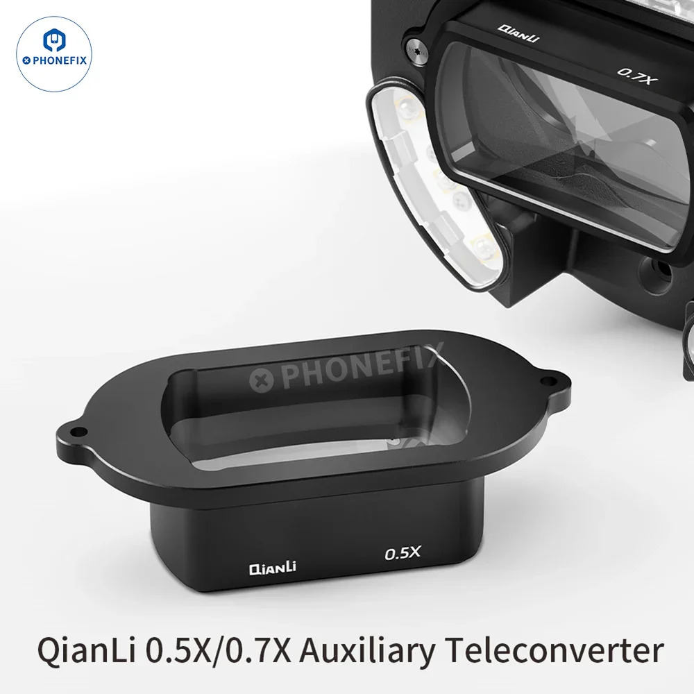 Qianli 0.5X 0.7X Auxiliary Teleconverter Barlow Lens Used with Gorilla 6558 Trinocular Microscope for Phone Electronic Repair