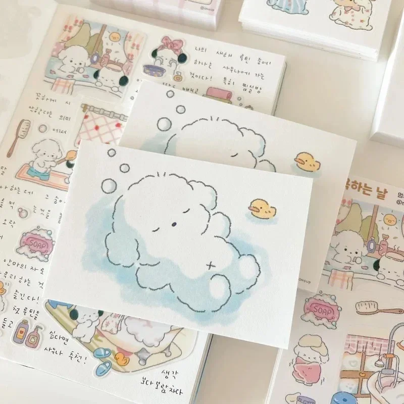 50 Uds nuevo papel de nota de Bloc de notas Simple de perro nube