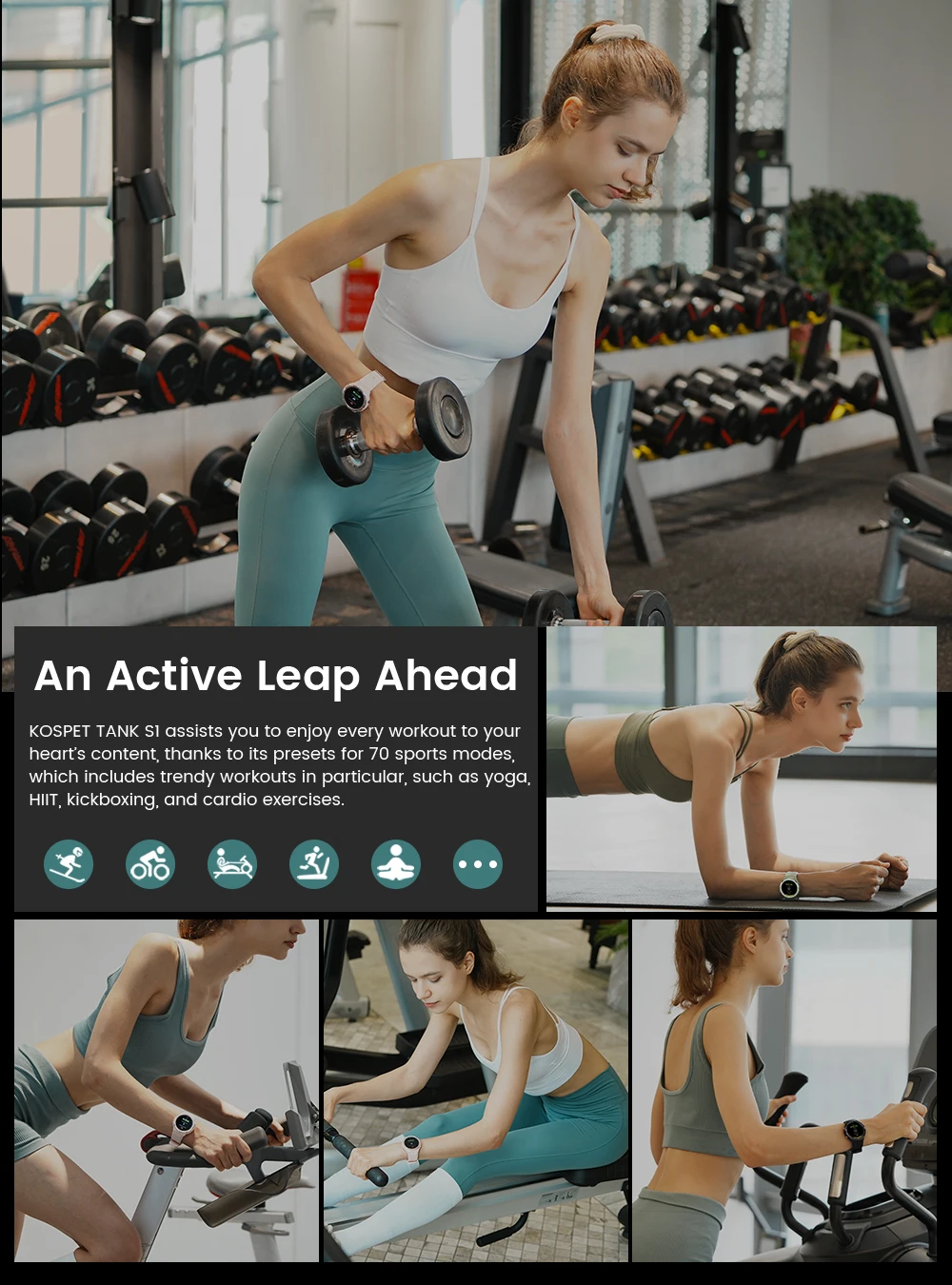 S1 Smartwatch 1.3'AMOLED HD Display 70 Sports Modes Bracelet 50 Days Battery Life Smart Watch For  Women