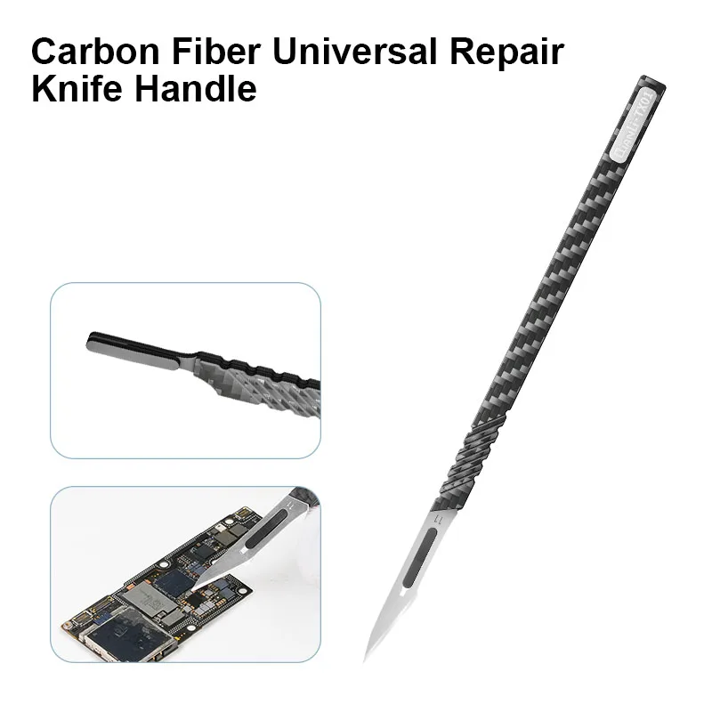 QIANLI TX01 Carbon Fiber Universal Repair Knife Handle for Phone Motherboard Chip Glass Glue Remove Repair Hand Tool Kit