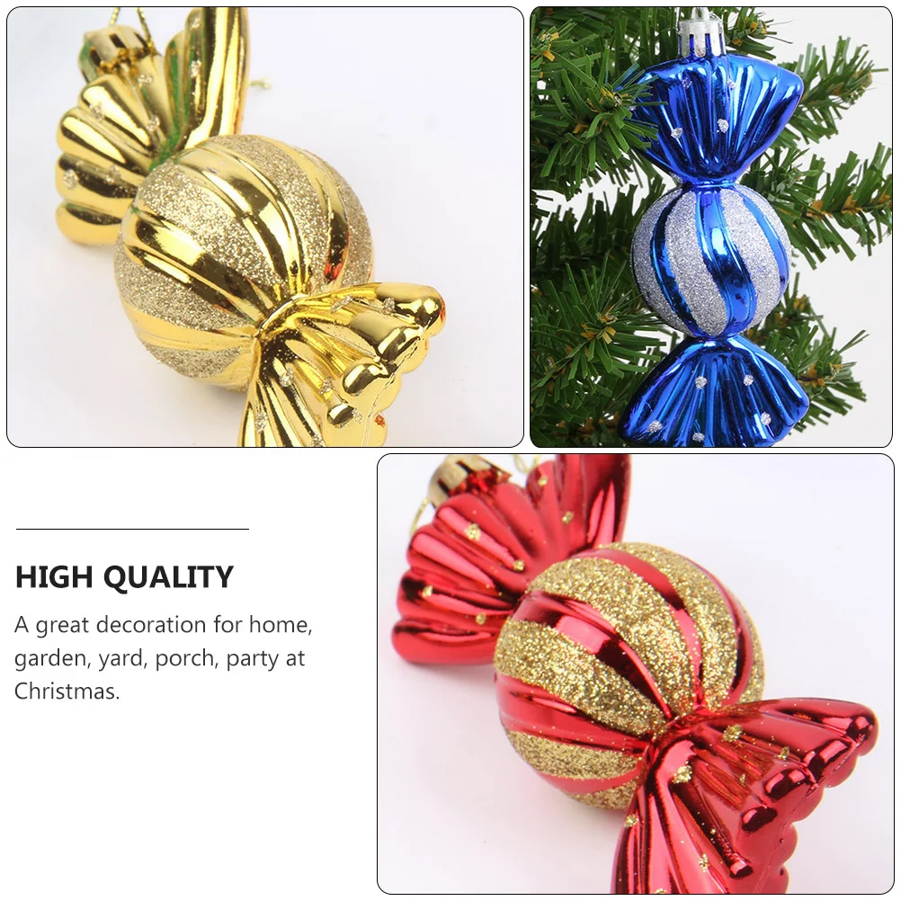 

10Pcs Christmas Candy Pendant Rich Color Hanging Decor for Tree Shop Party Xmas Ornament Christmas Ornament Hanging Decor