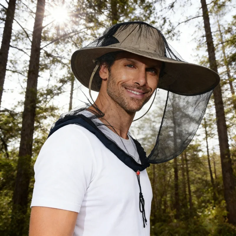 

Специальная шляпа от комаров для пчеловодства и рыбалки с защитой лица, дышащая солнцезащитная сетка для головы, уличная москитная сетка