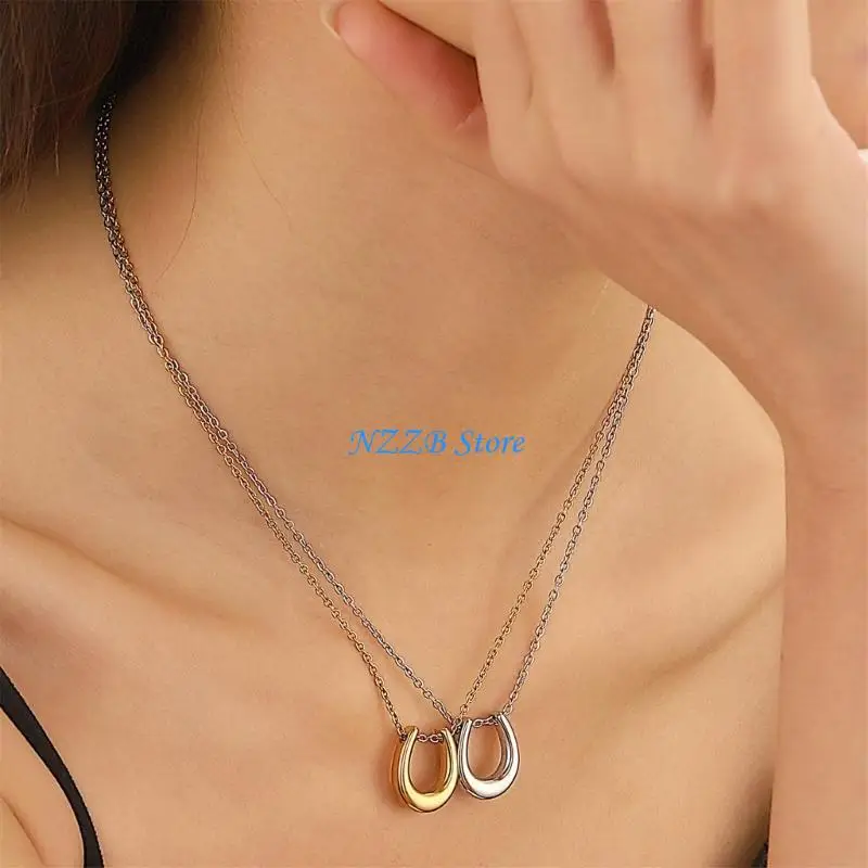 

T21F U shaped Necklace Wedding Necklace Wedding Jewelry for Girl Valentine Christmas