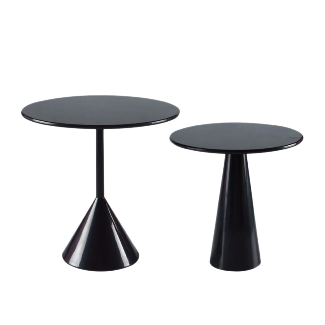 Hot sale 2PCS 1/6 Scale Miniature Tea Table Mini Furniture for Barbies Blyth Doll House Decoration Accessories Black