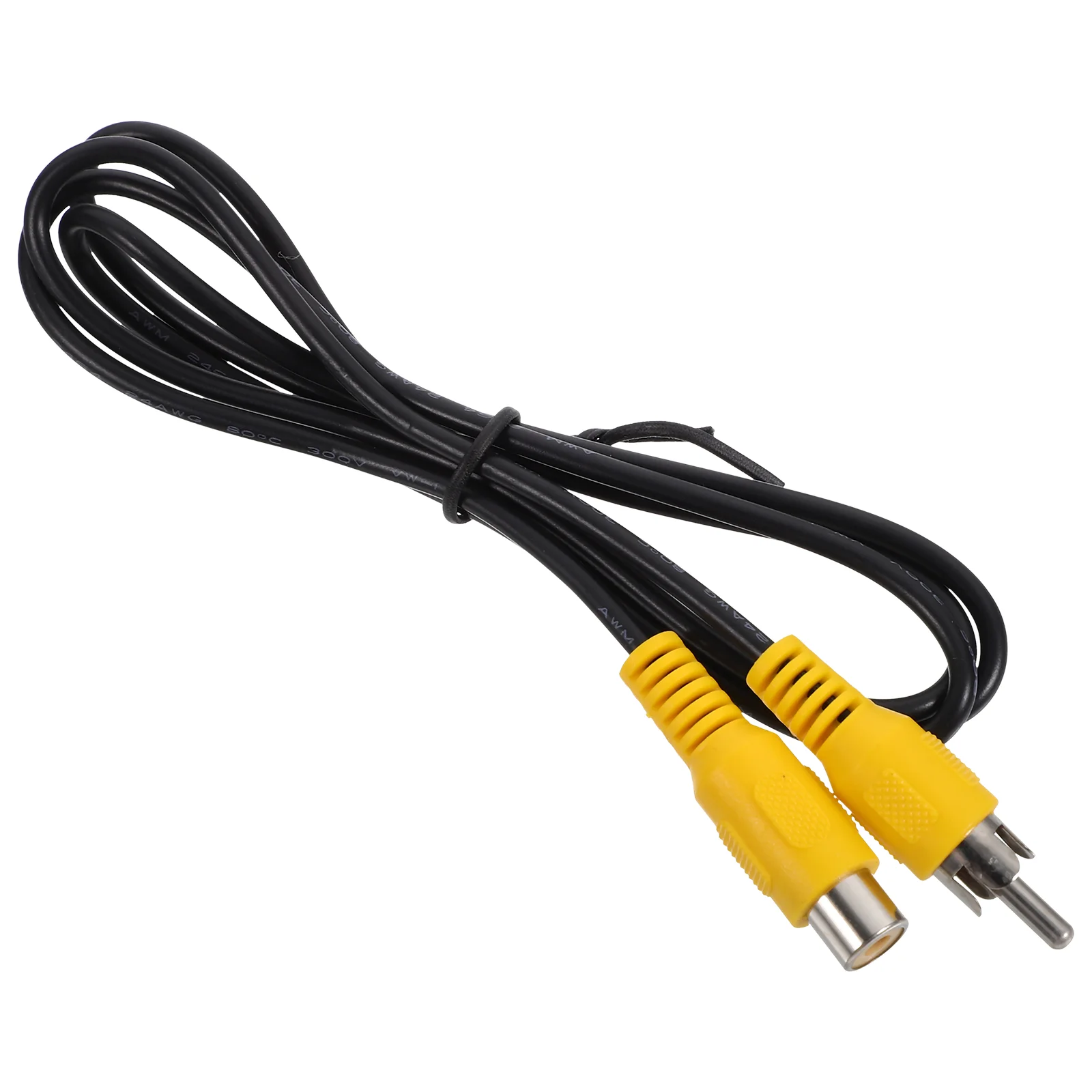

1M Male to Female Audio Extension Black Car Stereo AV Video Lotus Wire for Sound System Amplifier Speaker Connection