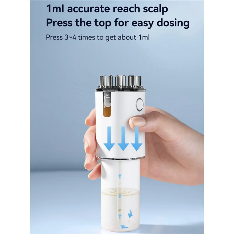 A55X-2X 3-In-1 Vibrating Hair Oil Applicator & Scalp Massager Red Lights With 70Ml Storage Hair Treatment Growth Applicator