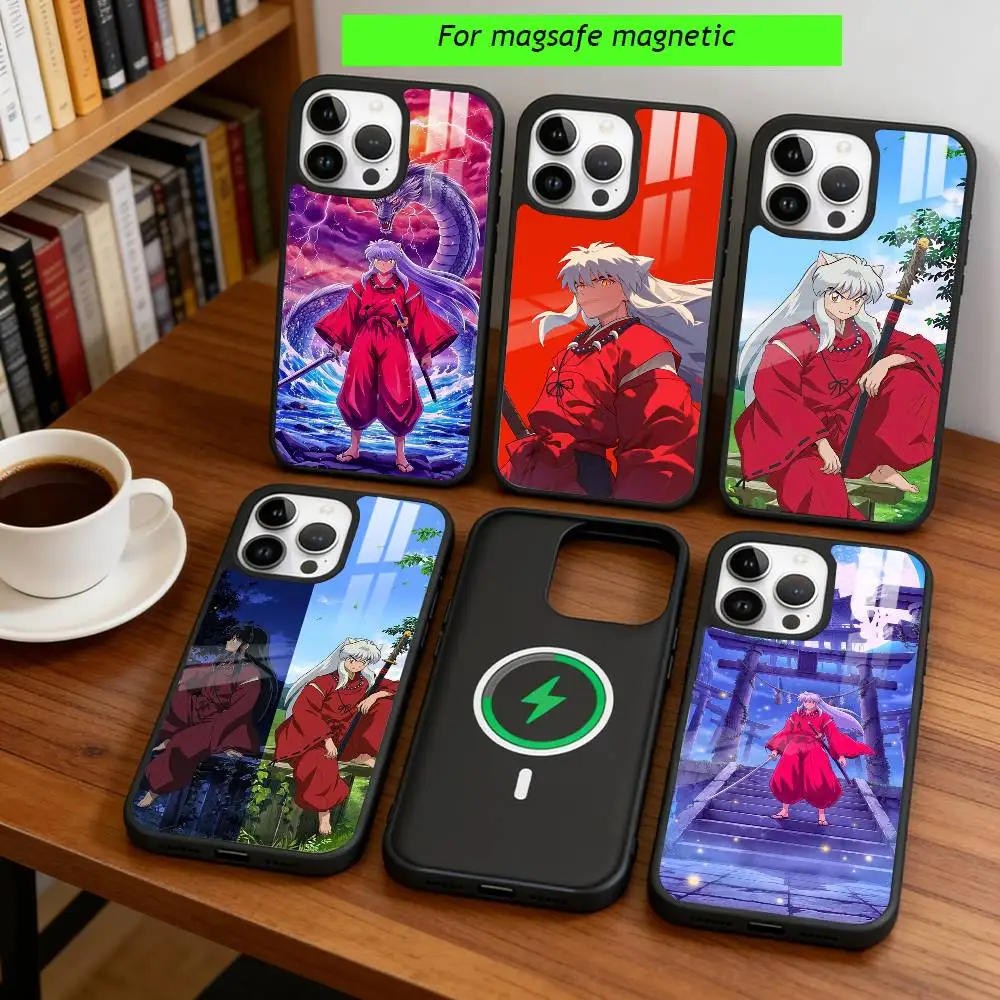 

Anime L-Inuyasha Phone Case For iPhone17,16,15,14,13,12,11 Plus,Pro Magnetic with Magsafe Wireless Charging
