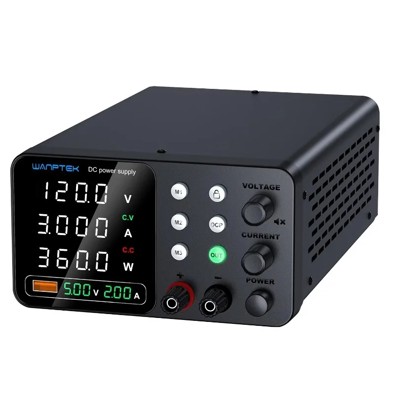 120V 3A BENCH DC ADJUSTABLE POWER SUPPLY, LAB, REPAIR, DIY, DESIGN, SCHOOL, BATTERY CHARGING, ELECTROPLATE, TPS-C1203H