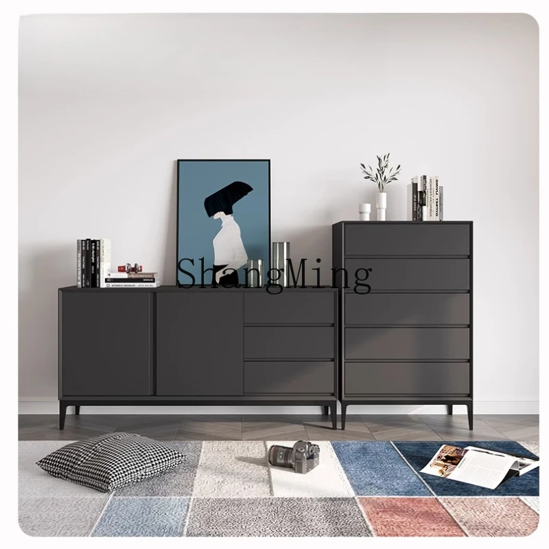 

SM minimalist side cabinet solid wood living room against the wall entrance room storage cabinet