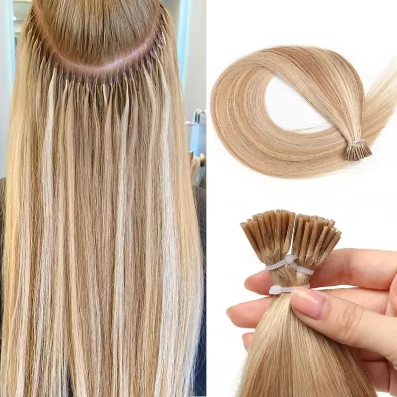 

30G/Pack I Tip Human Hair Extensions Add Volume Fusion Keratin Hair Extension Natural Straight 12-22 Inches