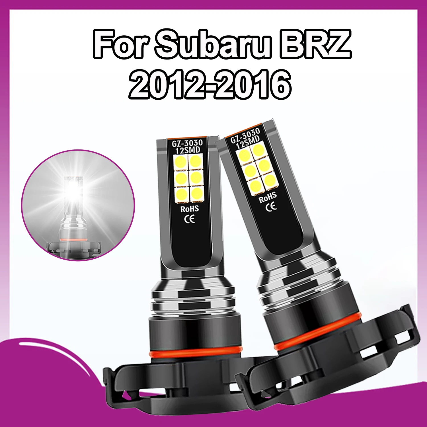 5202 LED مصابيح كهربائية للضباب مصباح لسوبارو BRZ 2012 2013 2014 2015 2016 مصباح ضباب صغير الحجم 6000K أبيض عالي الكثافة 3570 CSP #1