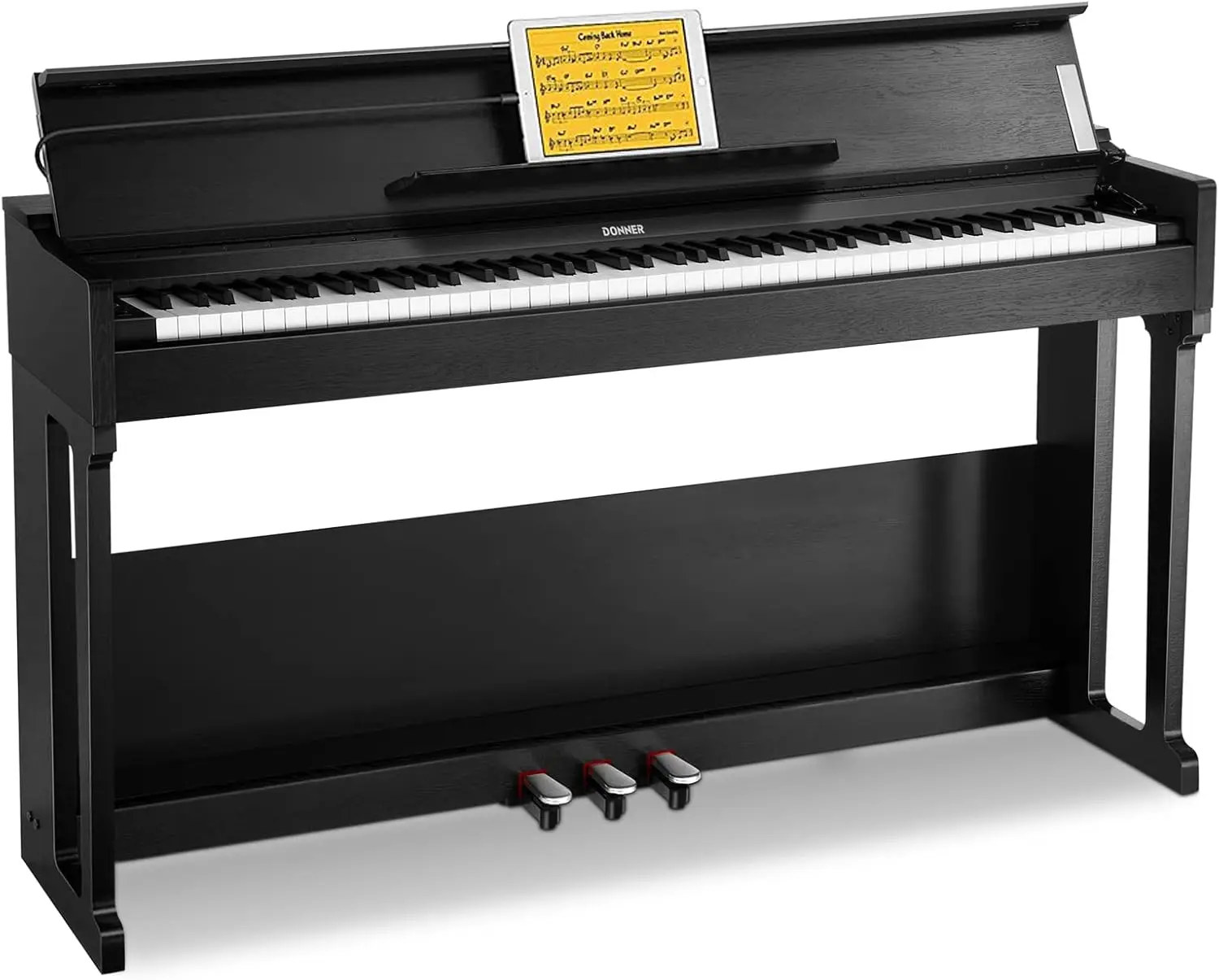 DDP-90 Digital Piano, 88 Key Weighted Piano Keyboard for Beginner/Professional W/Three Pedals, Supports U-disk Music Play