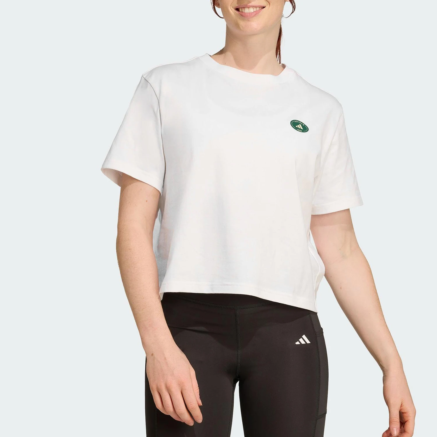

Adidas Originals Authentic 2025 Женские свободные тренировочные спортивные футболки с принтом KB9774