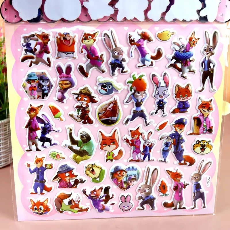 Zootopia Nick Judy3D Stereo Cartoon Double-Layer Sticker Animated Movie Merchandise Peripheral Mobile Phone Refrigerator Sticker