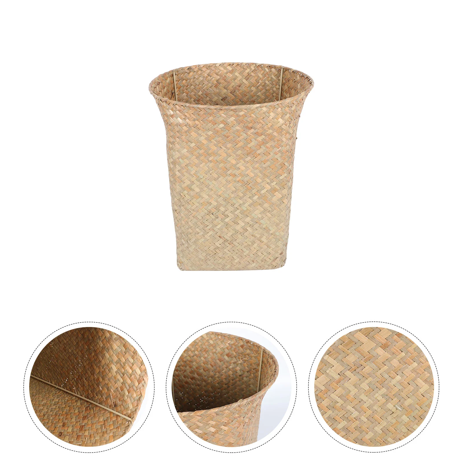 

Storage Basket Office Waste Straw Baskets Household Can for Shelves Rubbish Container Holder Trash Wastebasket