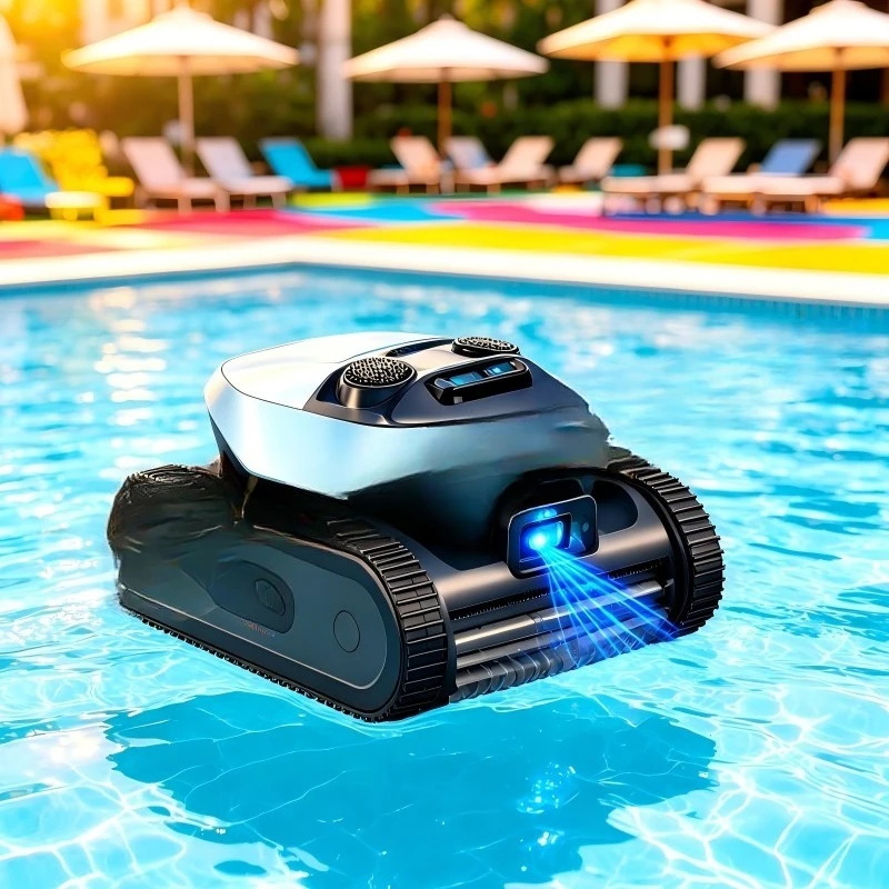 Rechargeable Robotic Pool Cleaner Automatic Wall Climbing Pool Vacuum Robot for in Ground and Above Ground Swimming Pool