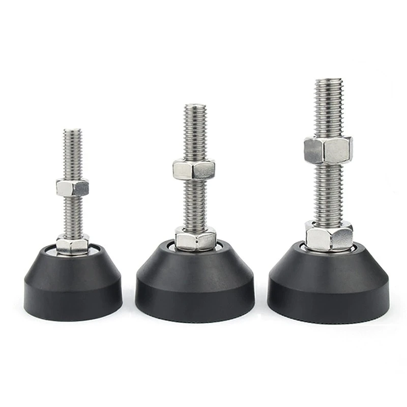 M6 M8 M10~M16 304 Stainless Steel Nylon Fixed Foot Cup Adjustable Furniture Levelling Feet Screw Earthquake-Proof and Slip-Proof image 5