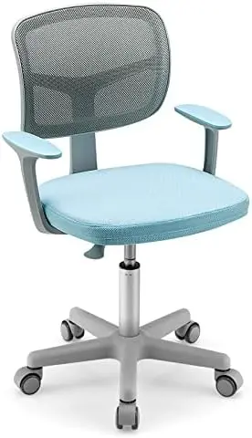 

Desk Chair, Height Adjustable Children Study Chair, Swivel Mesh Task Student Chair, Universal Casters, Child Computer Desk Chair