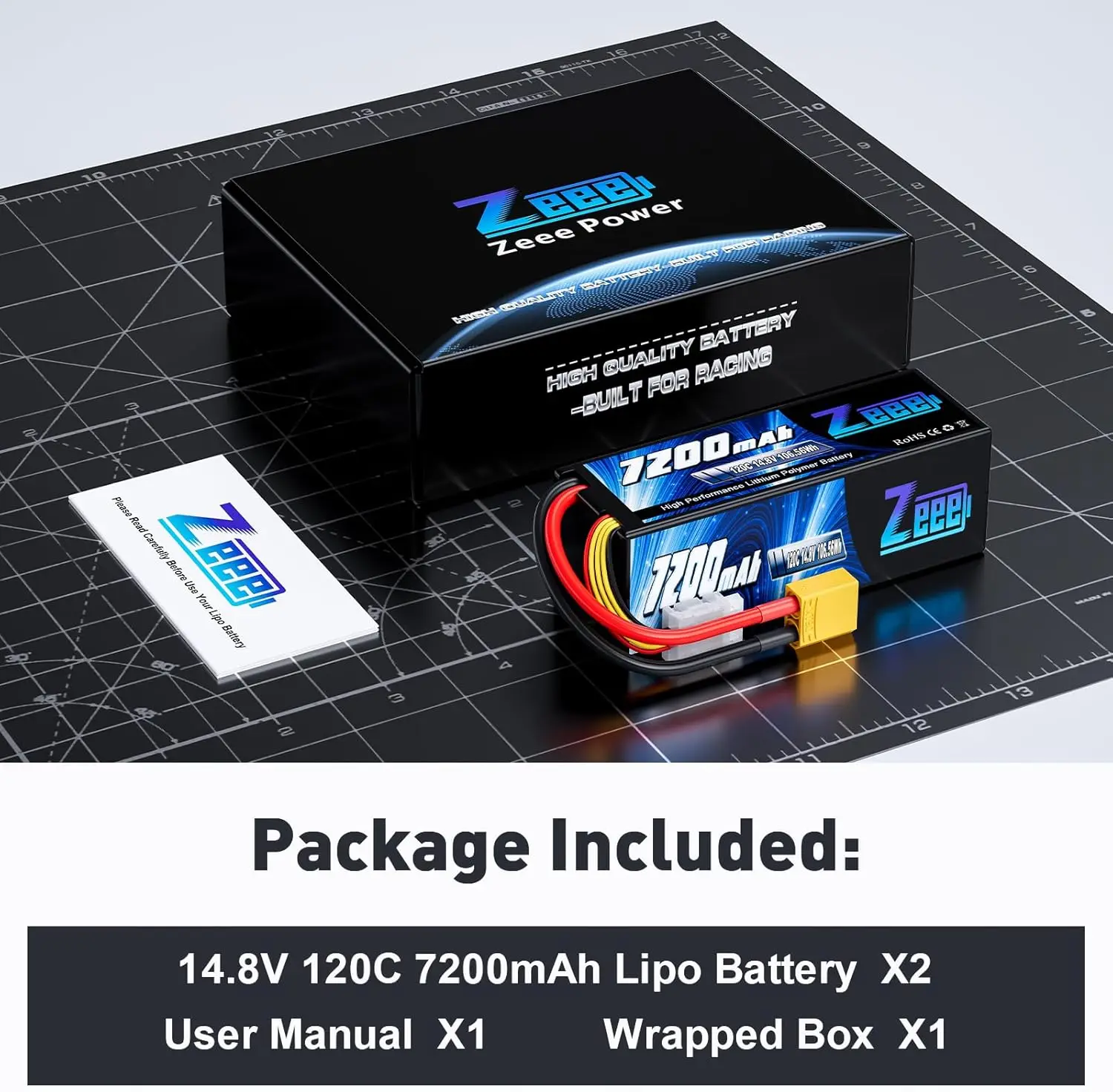 Zeee 4S يبو بطارية 14.8 فولت 120C 7200 مللي أمبير مع XT90 التوصيل حقيبة صلبة ل RC سيارة عربات التي تجرها الدواب RC طائرة قارب هليكوبتر RC نماذج السباق #6