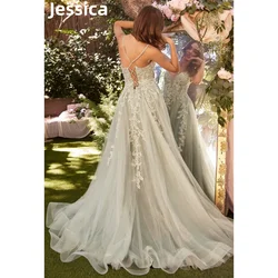 Jessica Glitter Embroidered Appliqué Dresses Lace Tulle Graduate Prom Dresses Corset Formal Occasion Dress 2024Vestidos De Noche