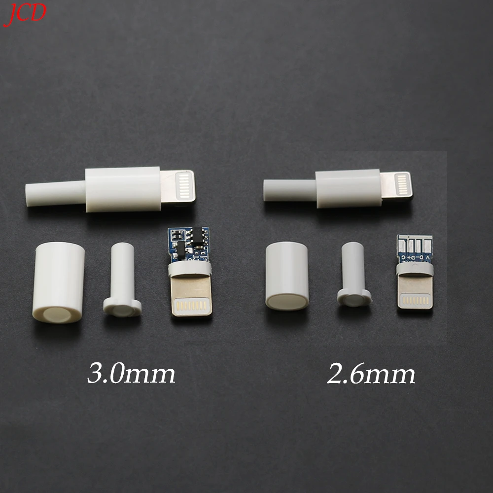 5sets USB For iphone male plug with chip board connector welding 2.6/3.0mm Data OTG line interface DIY data cable adapter parts