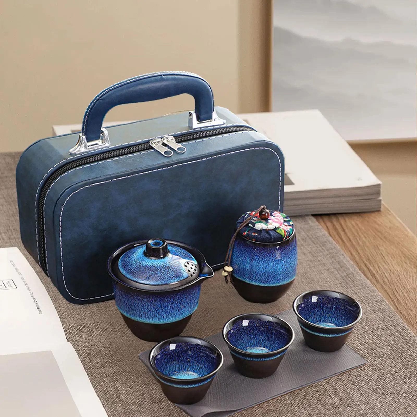 Reise-Teekannen-Set aus Keramik für losen Tee, Teeliebhaber, Geschenke, Porzellan-Teetasse, Kung