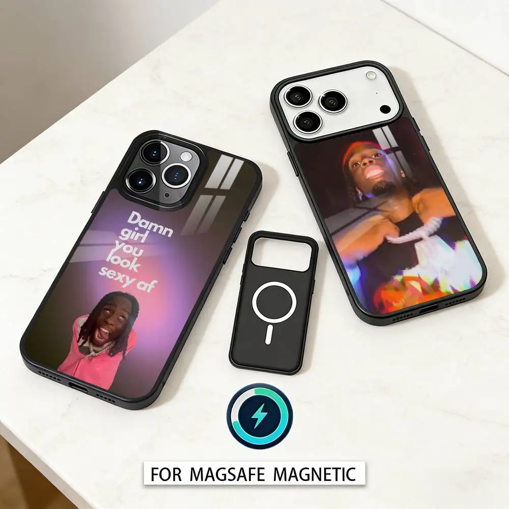 

K-Kai C-Cenat Rapper Phone Case Magnetic For iPhone17 16 15 14 13 12 Pro Max For Magsafe Wireless Charging Cover