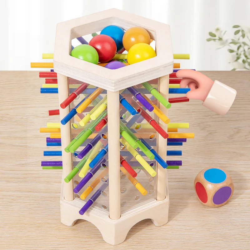 Counting Math Puzzle Toys Colored Stick Towers Dice Board Games