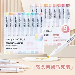 Ensemble de stylos marqueurs de peinture acrylique liquide direct, peinture de bricolage, dessin pour pierre, chaussure, verre, fournitures d'art scolaire, papeterie, 162/9 couleurs