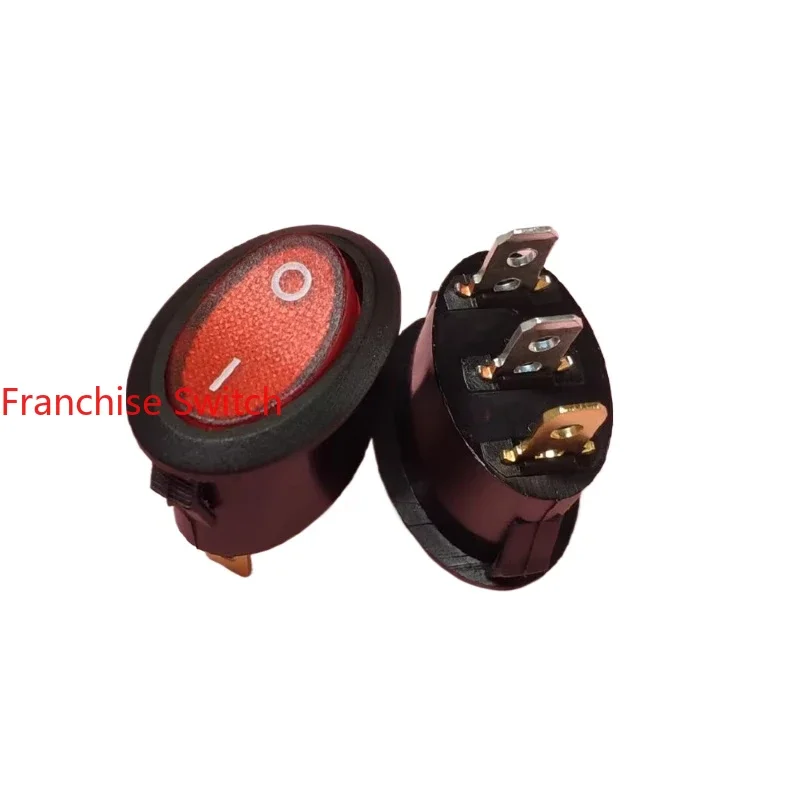 

10PCS ship type power switch RL3-6 oval tripod red light 6A copper foot T125/55