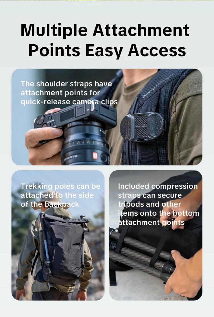 PGYTECH OnePro Ultraleichter Kamera-Rucksack Erweiterbare Kameratasche für Fotografen Outdoor-Reisen mit Regenschutz – Detail 9