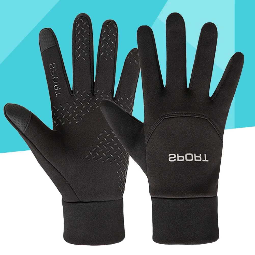 Guantes de pantalla táctil cálidos para motocicleta a prueba de agua ciclismo al aire libre bicicleta de dedo completo