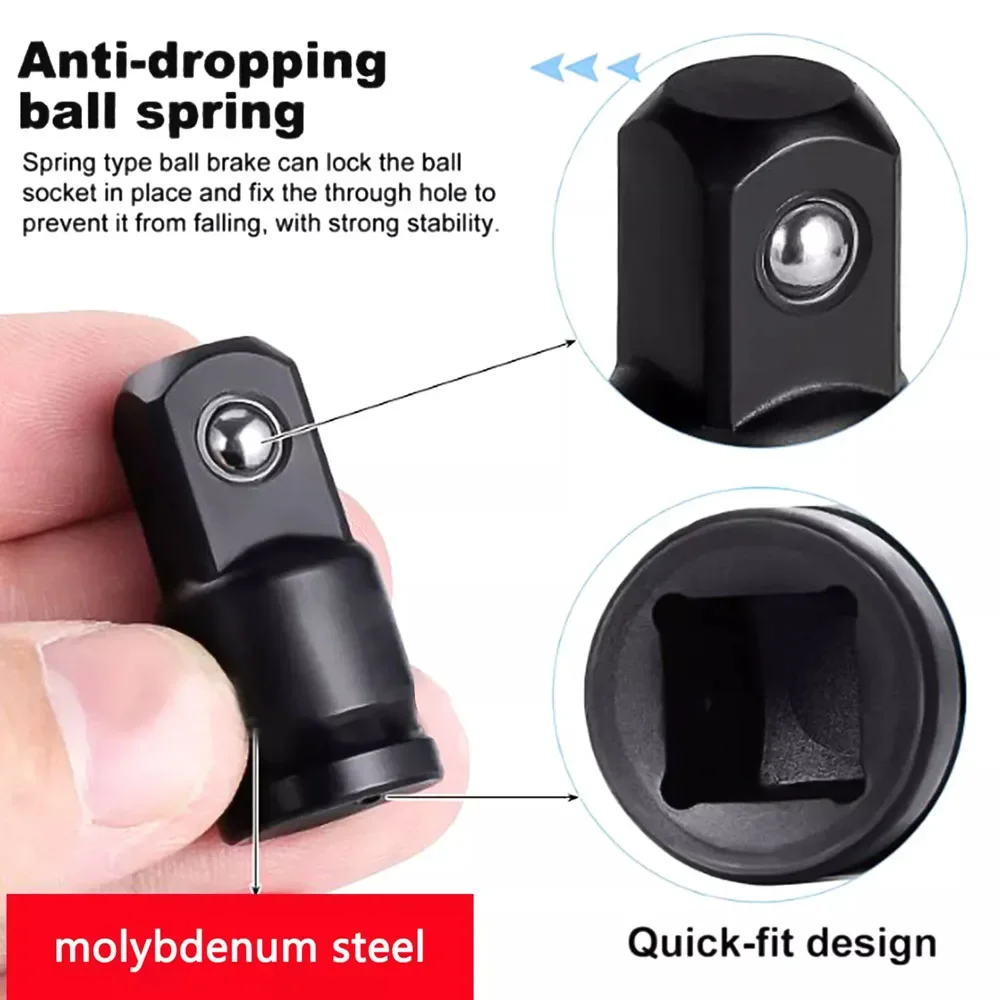 Chave de soquete de impacto conversor adaptador conjunto 1/2 a 3/8 3/8 a 1/4 3/4 a 1/2 chave redutora carro bicicleta garagem unidade ferramenta reparo