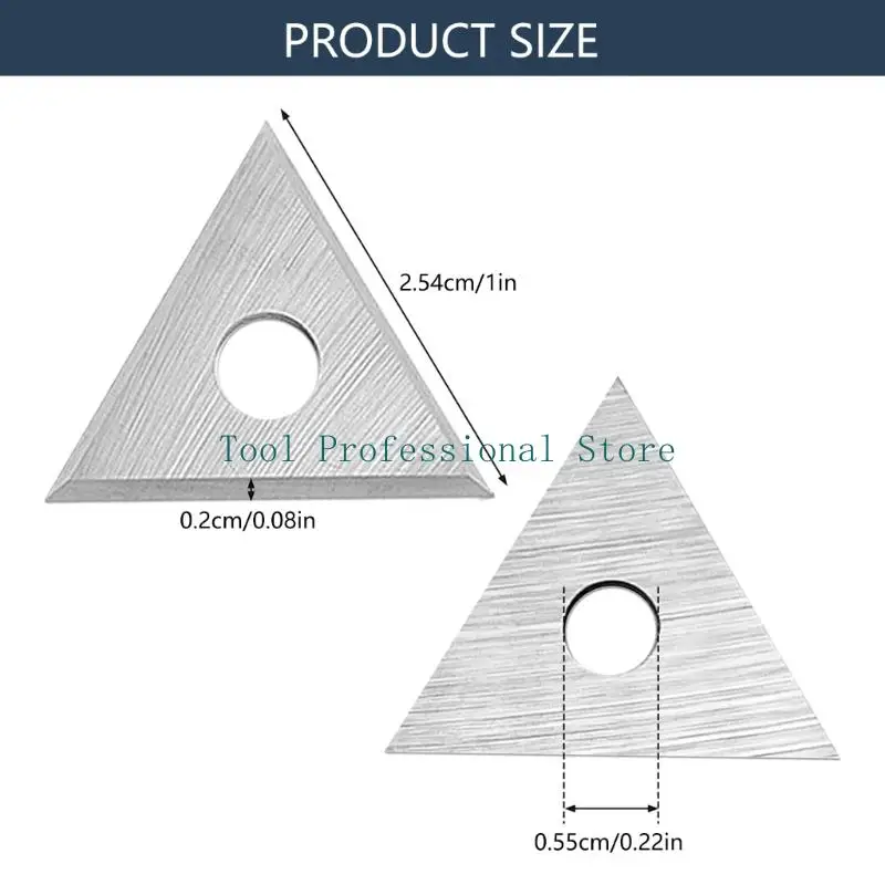 57QF Triangular Steel Replacement Blade 3Pcs Double Edges Paint Scrapers 1inch