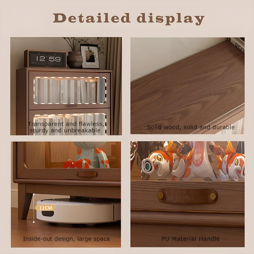 خزانة كتب ورف كتب مع أرفف مفتوحة من 3 طبقات، وخزانة كتب طويلة وخزانة تخزين طويلة لغرفة المعيشة في المكتب المنزلي