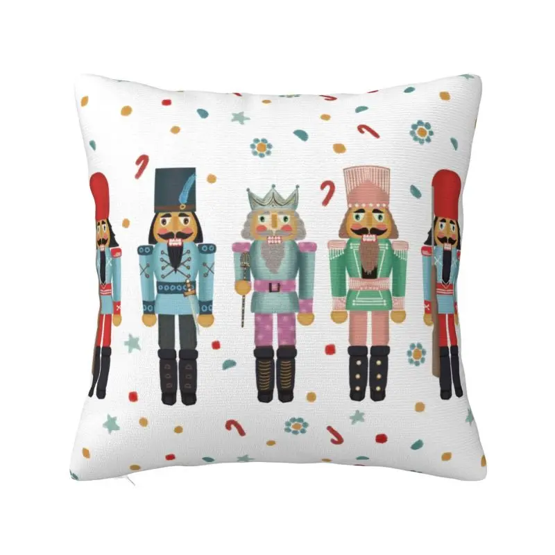 

Nutcracker Party Pillow Case 40x40cm Christmas Nutcrackers Toy Soldier Nordic Cushion Cover Soft Pillowcase