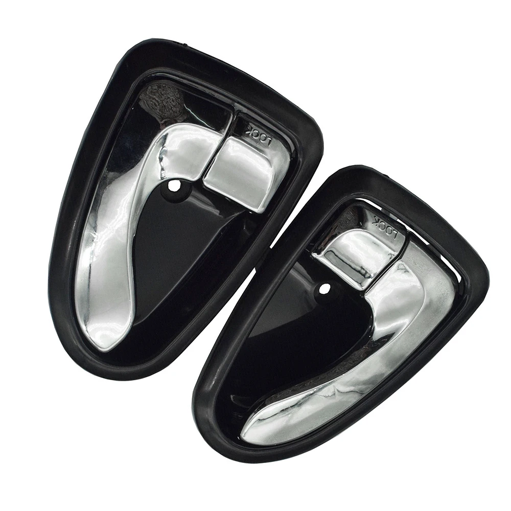 

1Pair Car Interior Door Handles Front Rear Left Right Side Black Chrome For Hyundai Accent 2000-2006 82610-25000 82620-25000