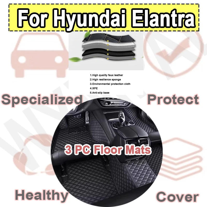 

Luxury Car Floor Mats For Hyundai Elantra Avante AD MK6 2017~2020 Luxury Leather Mat Auto Carpet Rug Set Interior Parts Car Mats