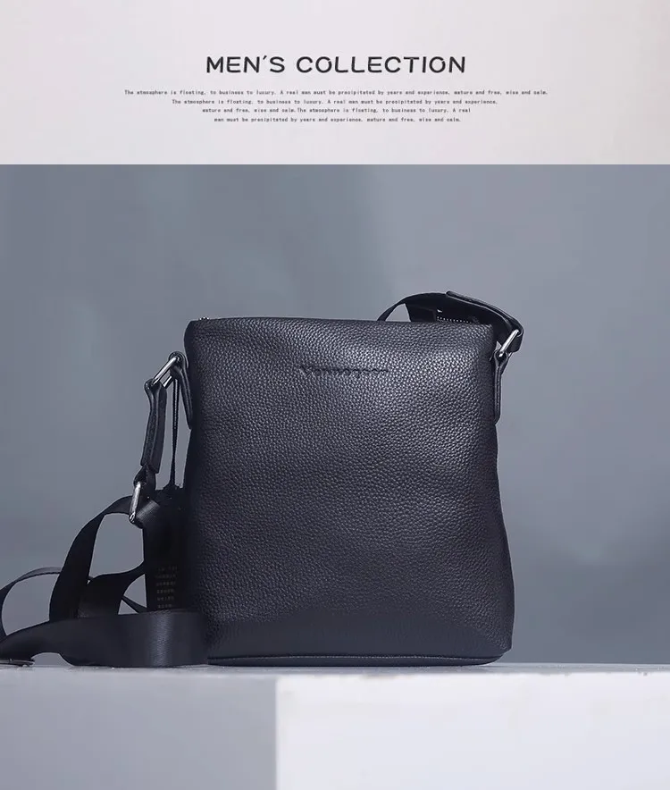 

Men's Top-Grain Leather Crossbody Bag, Soft Genuine Leather Commuter Bag for Men, Compact Messenger Bag for Phone & Daily Carry