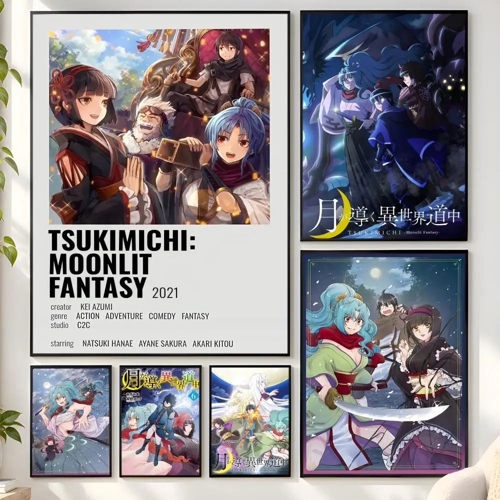 Anime Tsukimichi Moonlit Fantasy Game Poster Matte Wall Peel And Stick Decor Bedroom Living Room Office Dorm Home