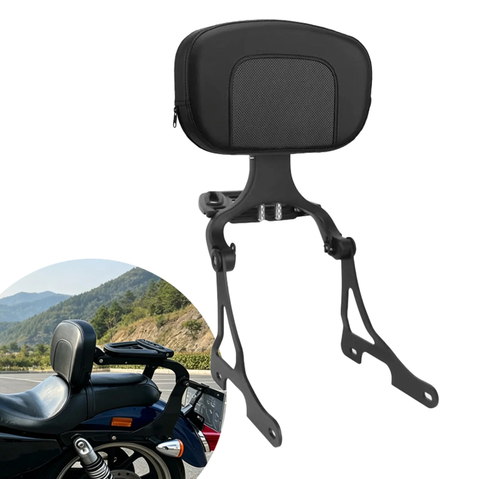 For Harley Sportster XL1200 XL883L SuperLow 04-22 Detachable Motorcycle Rear Backrest Multi Purpose Driver Passenger Sissy Bar