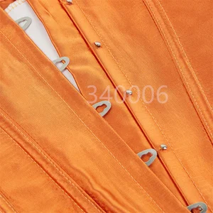 Caudatus Damensatin, Overbust Bustier, sexy Korselet mit Spitze, Vintage -Stil, großer Größe, Orange 12 Hauptverkäufe Laranja Kleidung - №8