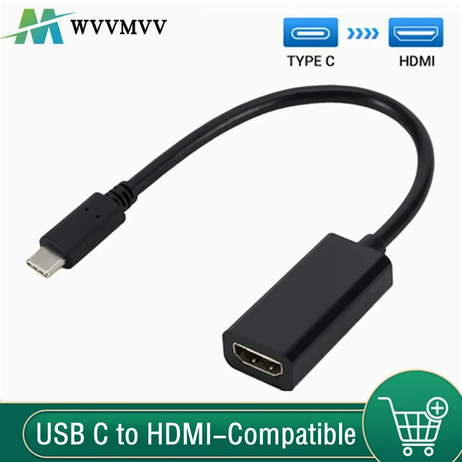 Adaptador USB tipo C a HDMI, convertidor compatible con MacBook, Samsung S10, Huawei Mate P20 Pro, 4K, 30Hz