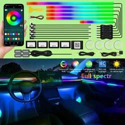 22 In 1 Symphony Streamer Car Ambient Lights Interior LED Acrylic Strip Light RGB 64 Color Decoration Atmosphere Lamp APP Remote