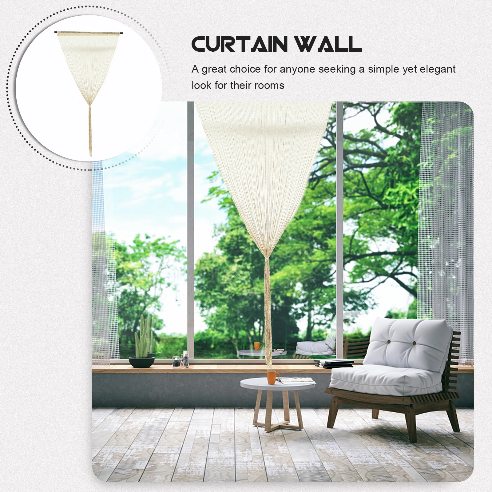 

Tassel Door Curtain Polyester Thread Fringe Privacy Protection Home Decor Bedroom Living Room Window Panel Wall Decoration