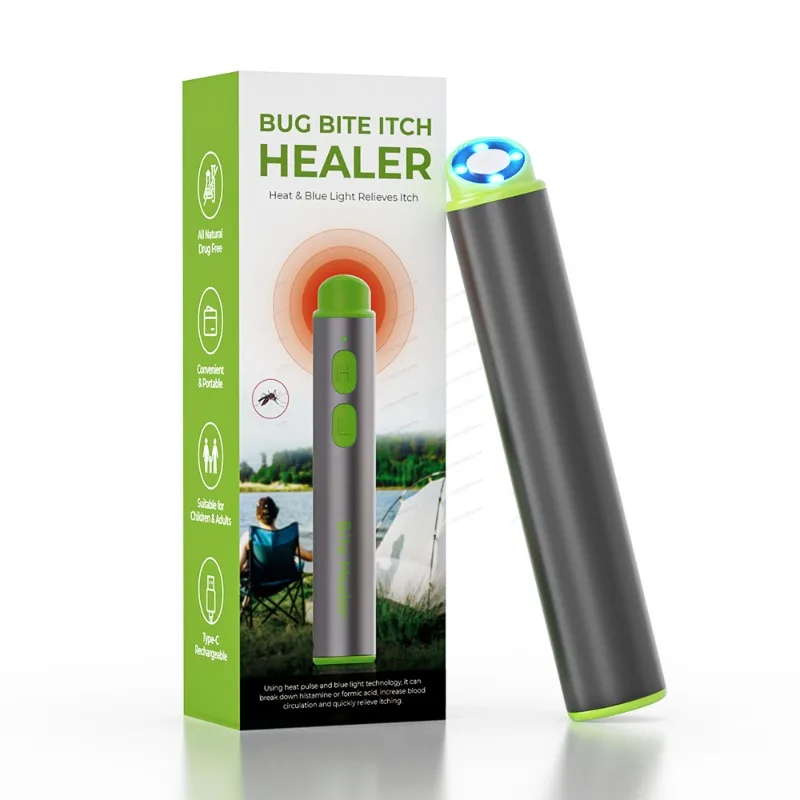 Electric Insect Bite Relief Device USB Rechargeable Portable Itch Soother for Outdoor Camping Travel Household Daily Use