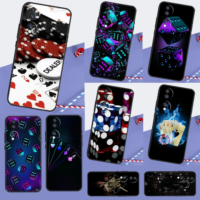 Funda de Casino de póker de dados para Honor Magic 7 5 6 Lite Honor X9b X9a X8b X8a X8 X9 X9c 50 70 90 Lite 200 Pro